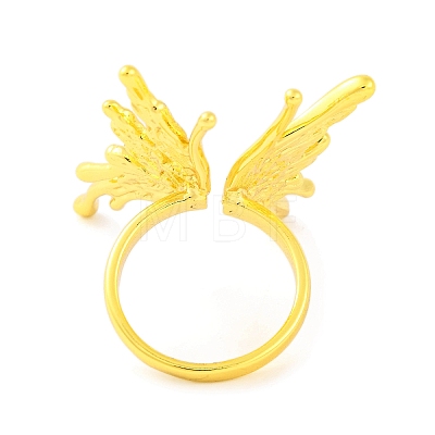 Butterfly Brass Open Cuff Ring for Women RJEW-U003-30G-1