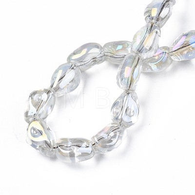 Electroplate Transparent Glass Beads Strands EGLA-N006-028-A04-1