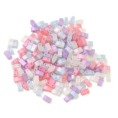 Glass 2-Hole Baking Paint Glass Seed Beads GLAA-G130-01C-1