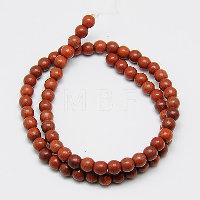 1 Strand Dyed Saddle Brown Round Synthetic Turquoise Beads Strands X-TURQ-G106-6mm-02J-1