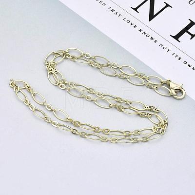 Brass Cable Chains Necklace Making MAK-S072-16A-14KC-1
