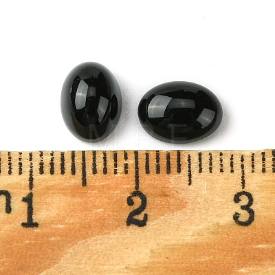 Synthetic Black Stone Cabochons G-A094-01B-38-1