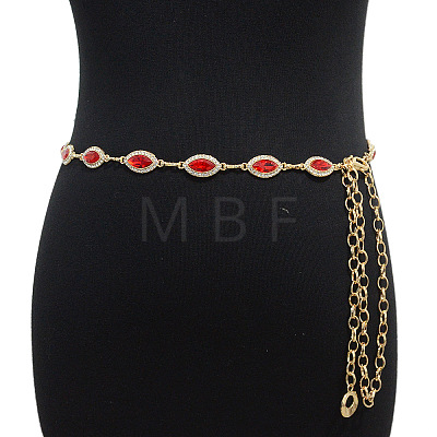 Alloy Rhinestone Horse Eye Link Waist Chains WGF5282-01-1