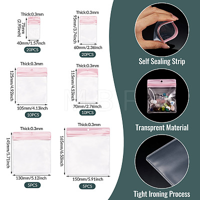 70Pcs 6 Styles Rectangle Transparence EVA Zip Top Gift Bags OPP-TA0001-25B-1
