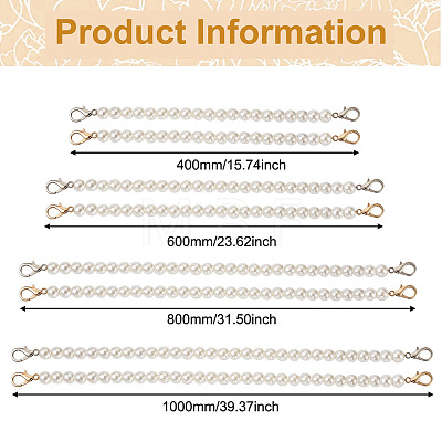 8Pcs 8 Style White Acrylic Round Beads Bag Handles FIND-TA0001-70-1