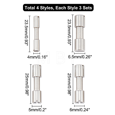 12 Set 4 Style Stainless Steel Rivet Screws FIND-CA0003-48-1
