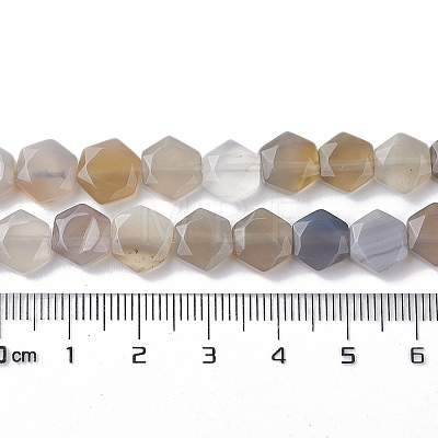 Natural Grey Agate Beads Strands G-K359-C11-01-1