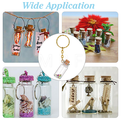 12Pcs Mini Glass Wishing Bottle Pendant Decorations with Plastic Paillette KEYC-DR00007-1