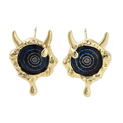 Rack Plating Eye Brass Stud Earrings EJEW-C108-08G-1