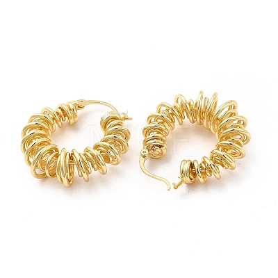 Spring Ring Brass Hoop Earrings for Women EJEW-M026-04G-1