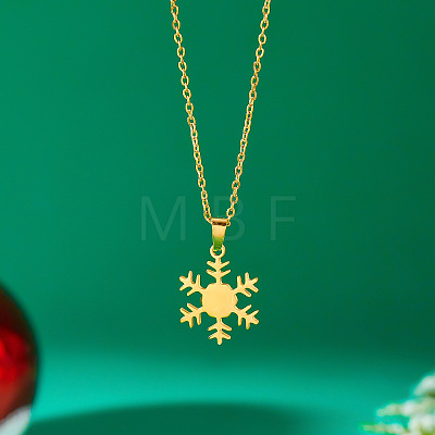 304 Stainless Steel Christmas Pendant Necklaces for Women FS-WGF0E06-05-1