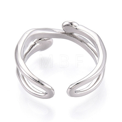 Brass Cuff Ring Settings KK-T076-58P-1