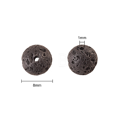 200Pcs Natural Lava Rock Beads G-CJ0001-51-1