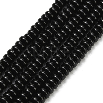 Natural Black Onyx Beads Strands X-G-L635-A01-4x2mm-01-1