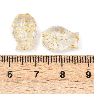 Electroplate and Golden Metal Enlaced Glass Beads EGLA-T029-01F-1