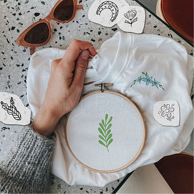 Non-Woven Water Soluble Embroidery Patterns DIY-WH0538-002-1