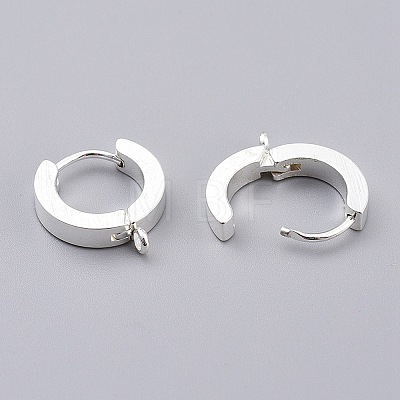 304 Stainless Steel Huggie Hoop Earrings Findings STAS-I167-01A-S-1