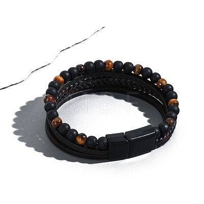 Imitation Leather Multi-strand Bracelets PW-WGF301E-03-1