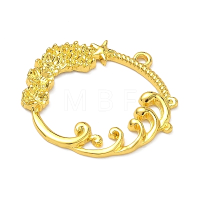 Ocean Theme Alloy Open Back Bezel Pendants PALLOY-F321-03G-1