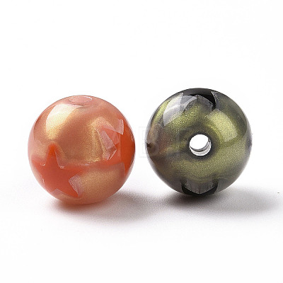 Opaque Acrylic Beads OACR-M003-01-1