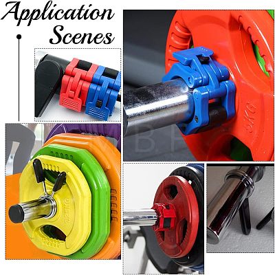 SUPERFINDINGS 9Pcs 5 Style ABS Plastic Barbell Clamps FIND-FH0002-68-1