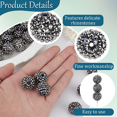 50Pcs Resin Rhinestone Beads RESI-PA0001-45A-1