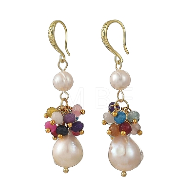 Natural Malaysia Jade & Natural Baroque Pearl Keshi Pearl Dangle Earrings EJEW-JE07410-1