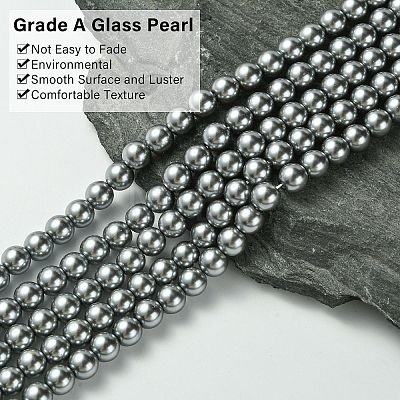 Eco-Friendly Dyed  Glass Pearl Round Beads Strands HY-A002-8mm-RB077-1