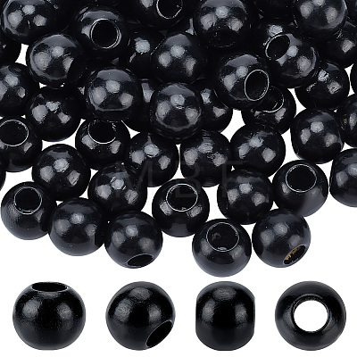 240Pcs Wood Large Hole European Beads WOOD-OC0003-80B-1