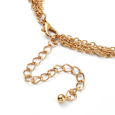Alloy Rhinestone Tiered Necklaces NJEW-FS0001-03-1