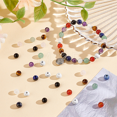 54pcs 9 Styles Natural Mixed Gemstone Beads G-OC0005-57-1
