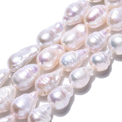 Natural Baroque Pearl Keshi Pearl Beads Strands PEAR-S019-02E-03-1
