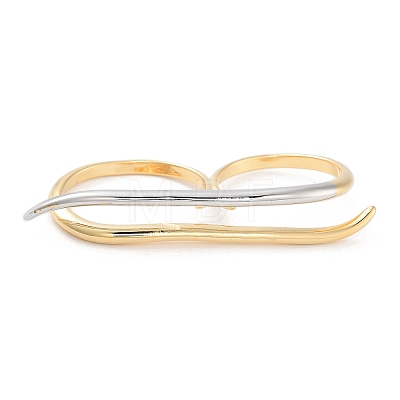 Brass Open Cuff Ring RJEW-C102-09GP-1