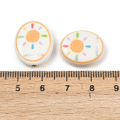 Printed Handmade Porcelain Beads PORC-B009-01D-1