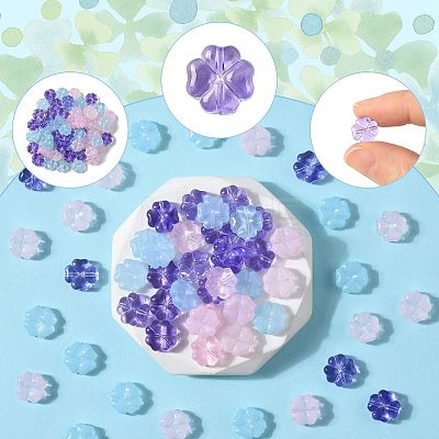 20Pcs Transparent Spray Painted Glass Beads GLAA-FS0002-40B-1