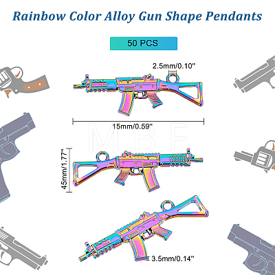 Rainbow Color Alloy Pendants FIND-DC0001-34-1