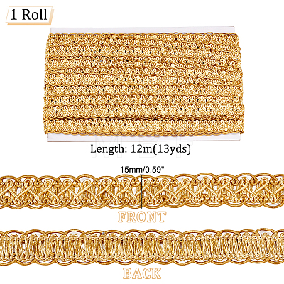 Polyester Braided Lace Trim OCOR-WH0078-09A-1