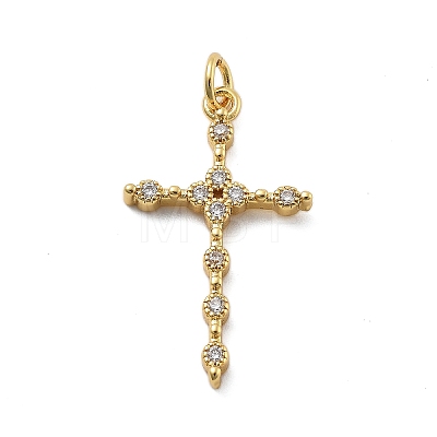 Real 18K Gold Plated Brass Micro Pave Cubic Zirconia Pendants KK-L209-101G-02-1