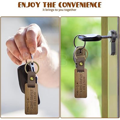 Walnut Wood Keychain KEYC-WH0044-009-1