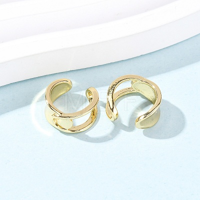 C-Shaped Brass Cuff Earrings EJEW-G445-04G-1