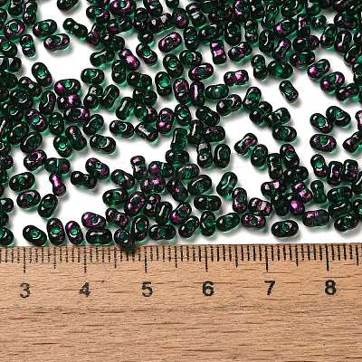 Spray Painted Glass Seed Beads SEED-F005-10A-03-1