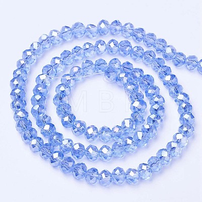 Electroplate Glass Beads Strands EGLA-A044-T6mm-B14-1