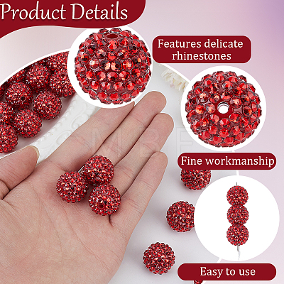 50Pcs Resin Rhinestone Beads RESI-PA0001-45D-1