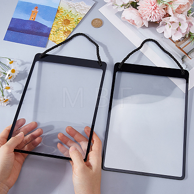 Erasable PVC Hanging Price Tags with Rope CDIS-WH0021-069B-01-1
