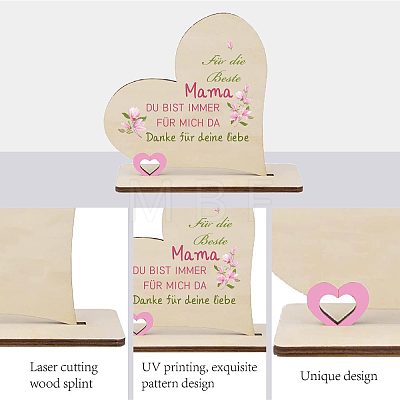 Wooden Heart Table Decorations DJEW-WH0017-001-1