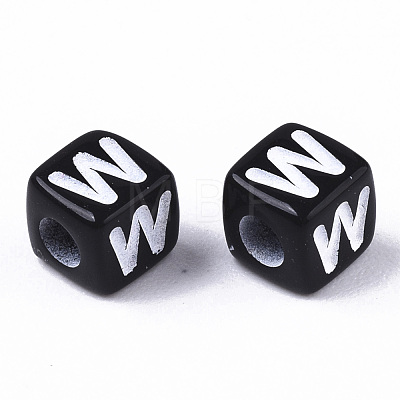 Opaque Acrylic Beads SACR-N002-01W-1