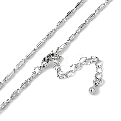 Rack Plating Brass Oval Link Chain Necklaces for Women NJEW-K382-16A-P-1