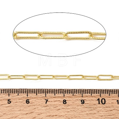 Textured Brass Paperclip Chains KK-Z160-03G-1
