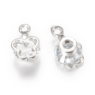 Alloy Cubic Zirconia Charms ZIRC-Q003-15P-1