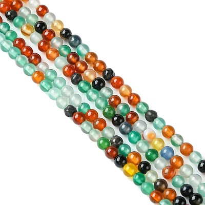 Natural Agate Round Bead Strands X-G-A130-3mm-K03-1